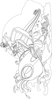 A coloring page of mega mindy